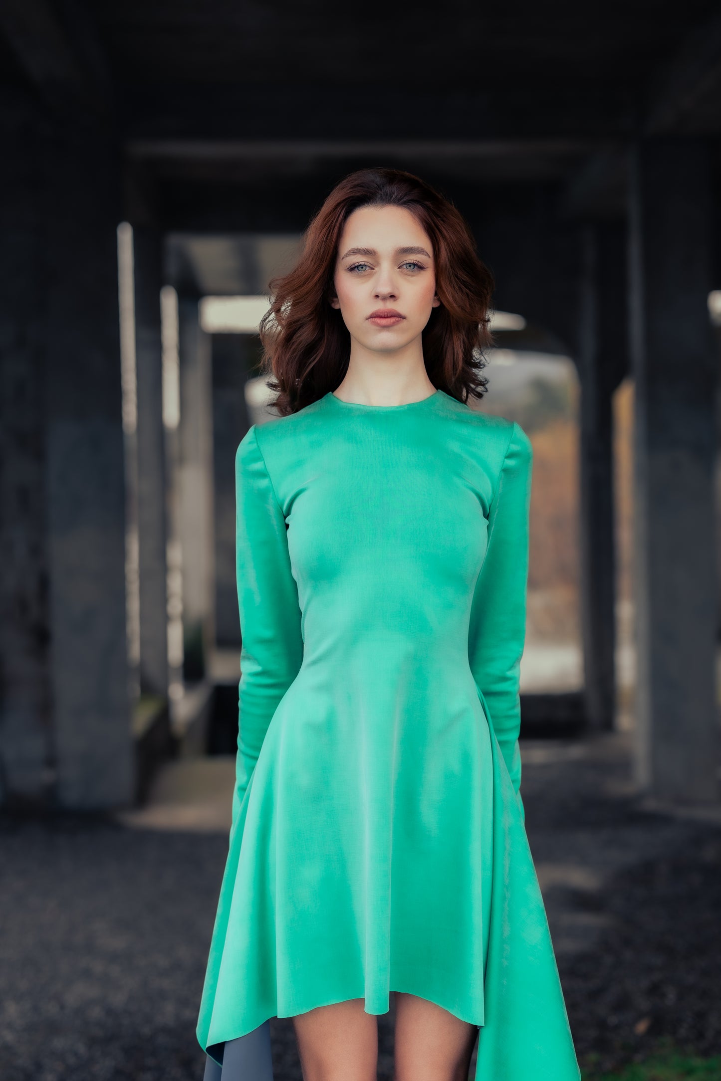 Green Asymmetrical Dress