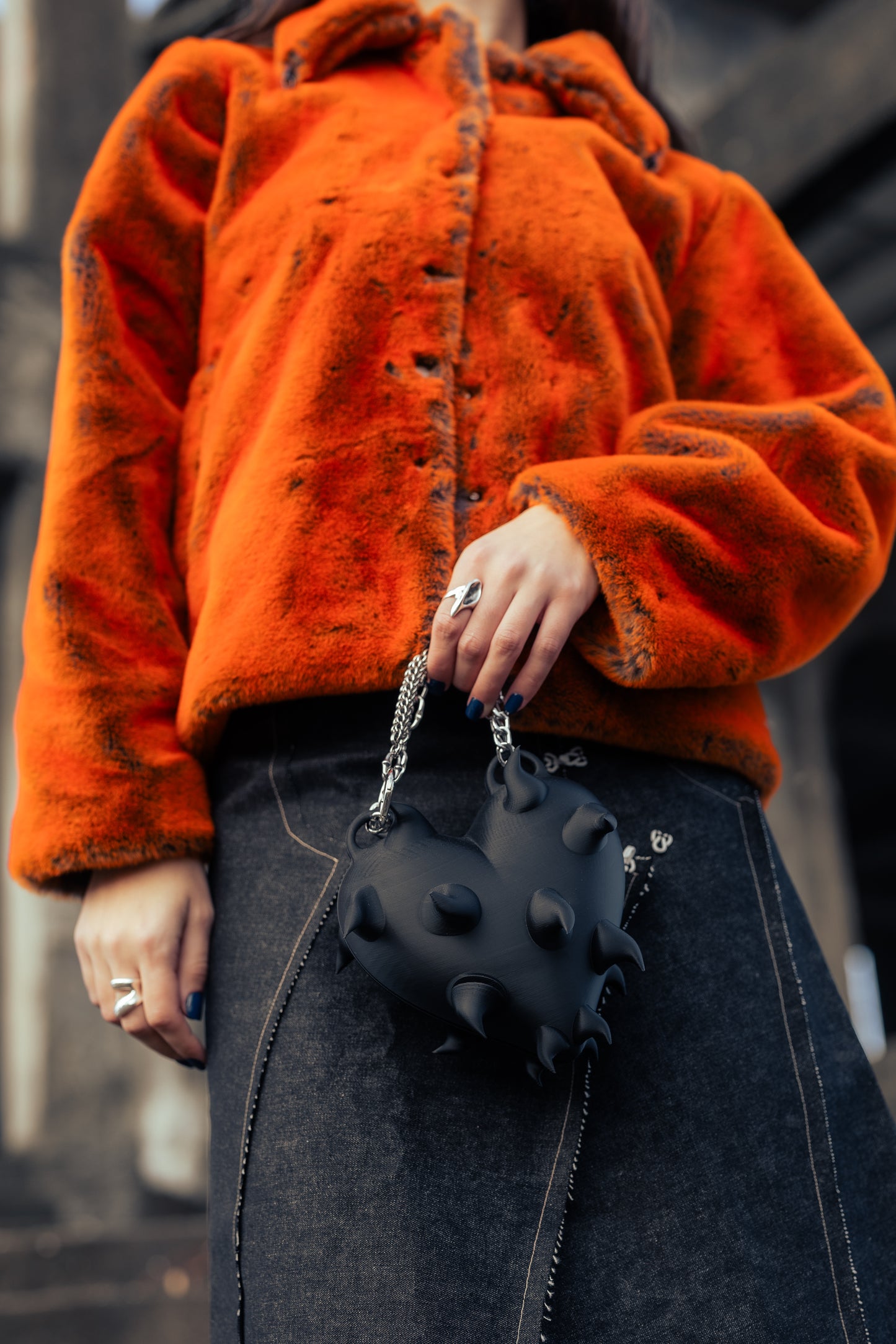 Orange Faux Fur Jacket