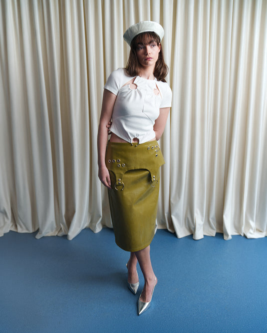 Olive Bull Ring Skirt