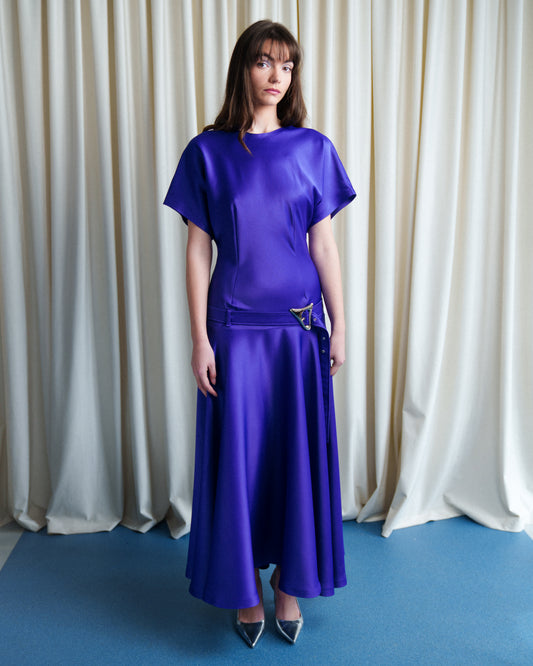 Violet Satin Dress
