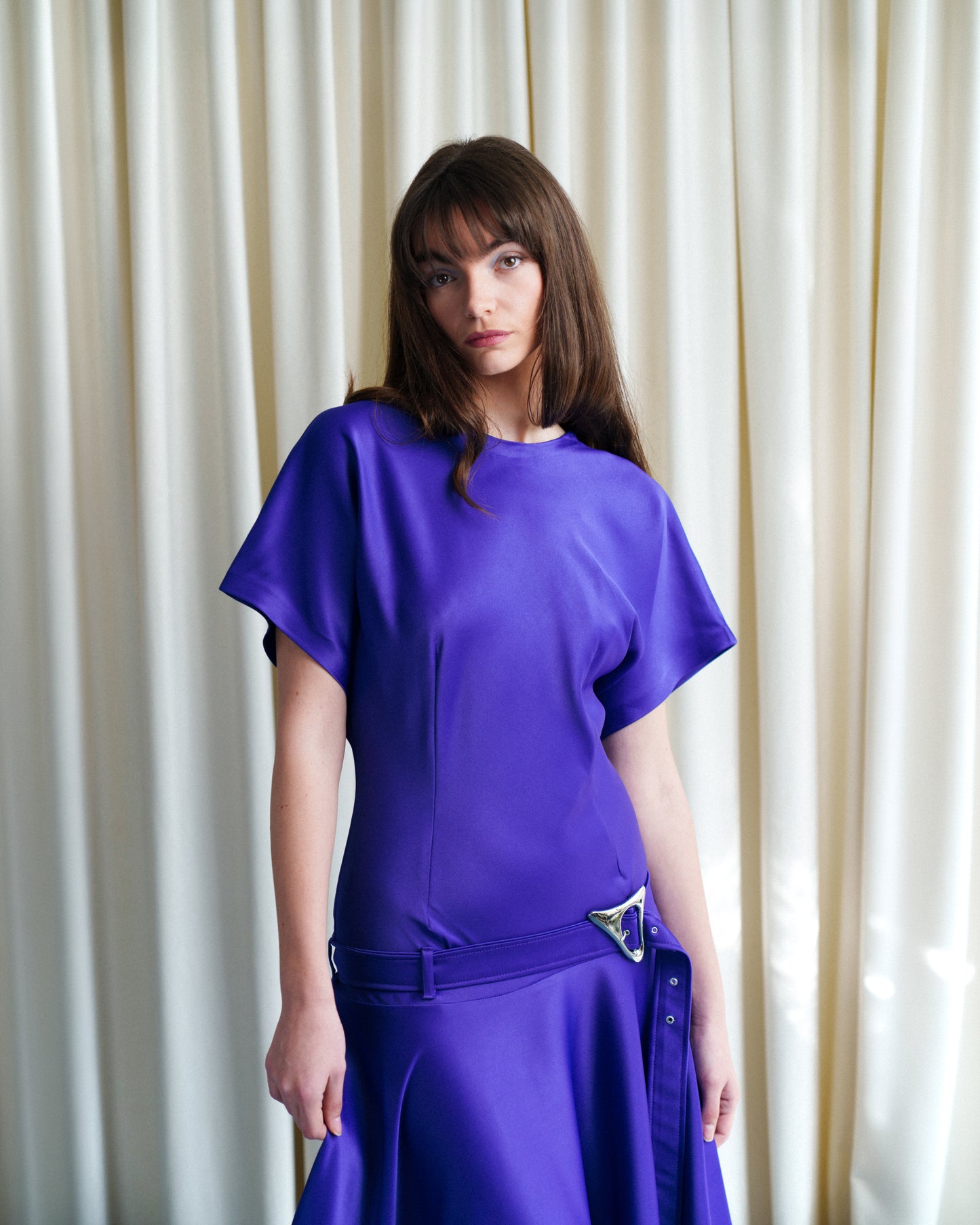 Violet Satin Dress