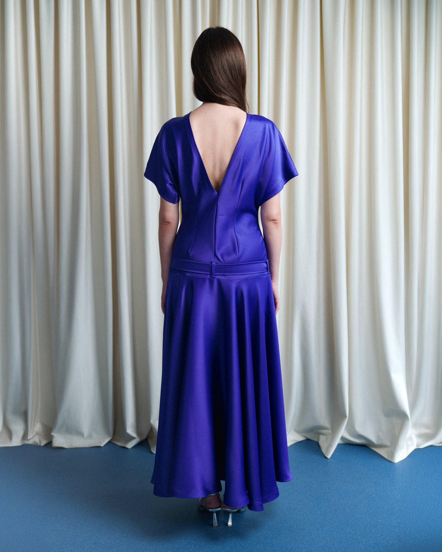 Violet Satin Dress